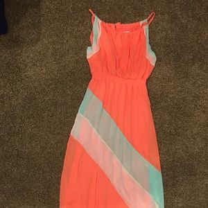 Pink and teal maxi